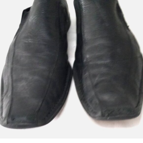 Aldo Men’s Black Leather Dress Shoes Sz 13 US 45 EU Slip On Formal Loafers - Picture 12 of 14